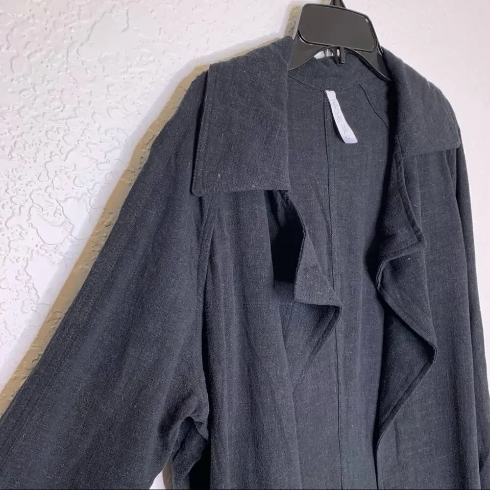 Rachel Pally black linen blend duster jacket size Small